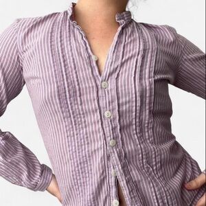 Victoria's Secret Lavender Striped Button-Down Shirt